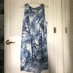 Semi-formal blue and white dress